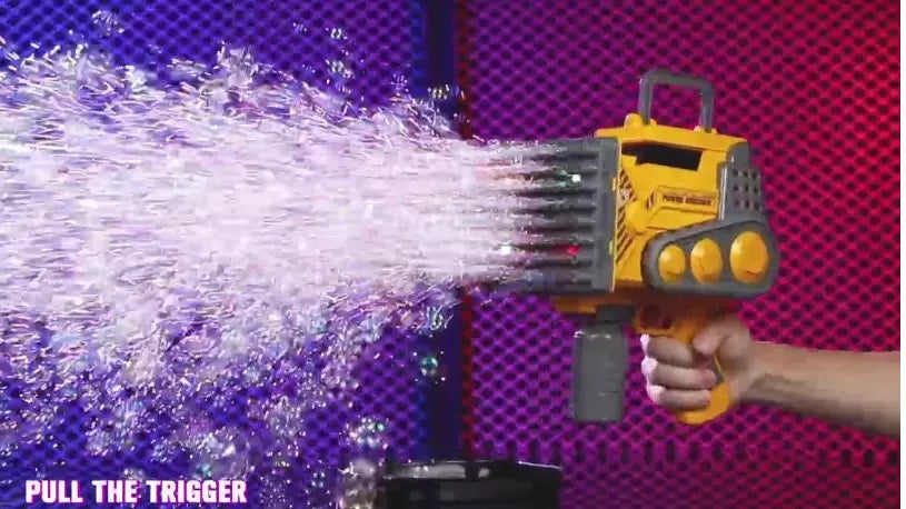 Bubble Gun Engineering Car 80Holes Automatic Gun with light Rechargeable