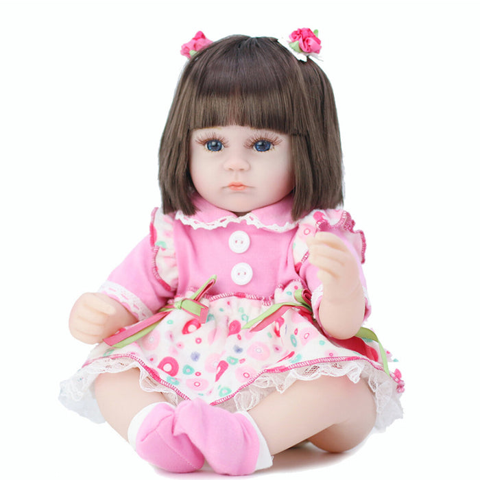 Reborn 16.5inch Life Like Baby Real Girl Doll Silicone Vinyl Handmade Newborn Blue Eyes