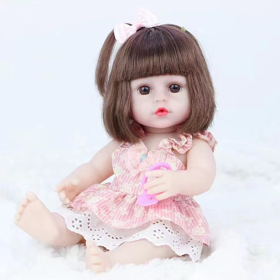 Realistic Doll 15inch Handmade Soft Body Toy Weighted Baby Girl with Pacifier