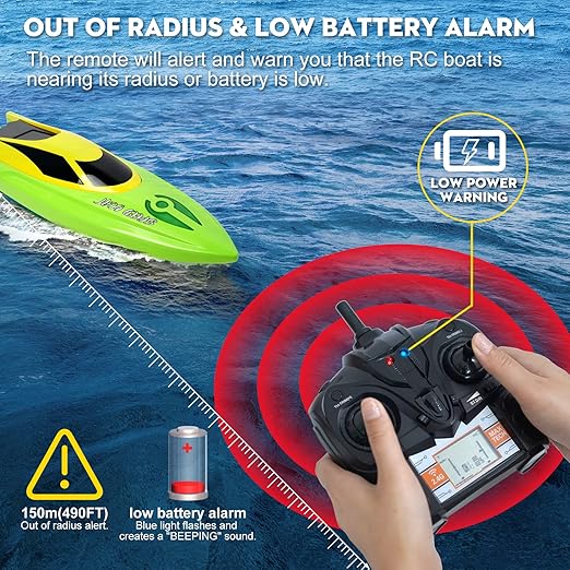 Remote Control Boat with LED Light Self Righting