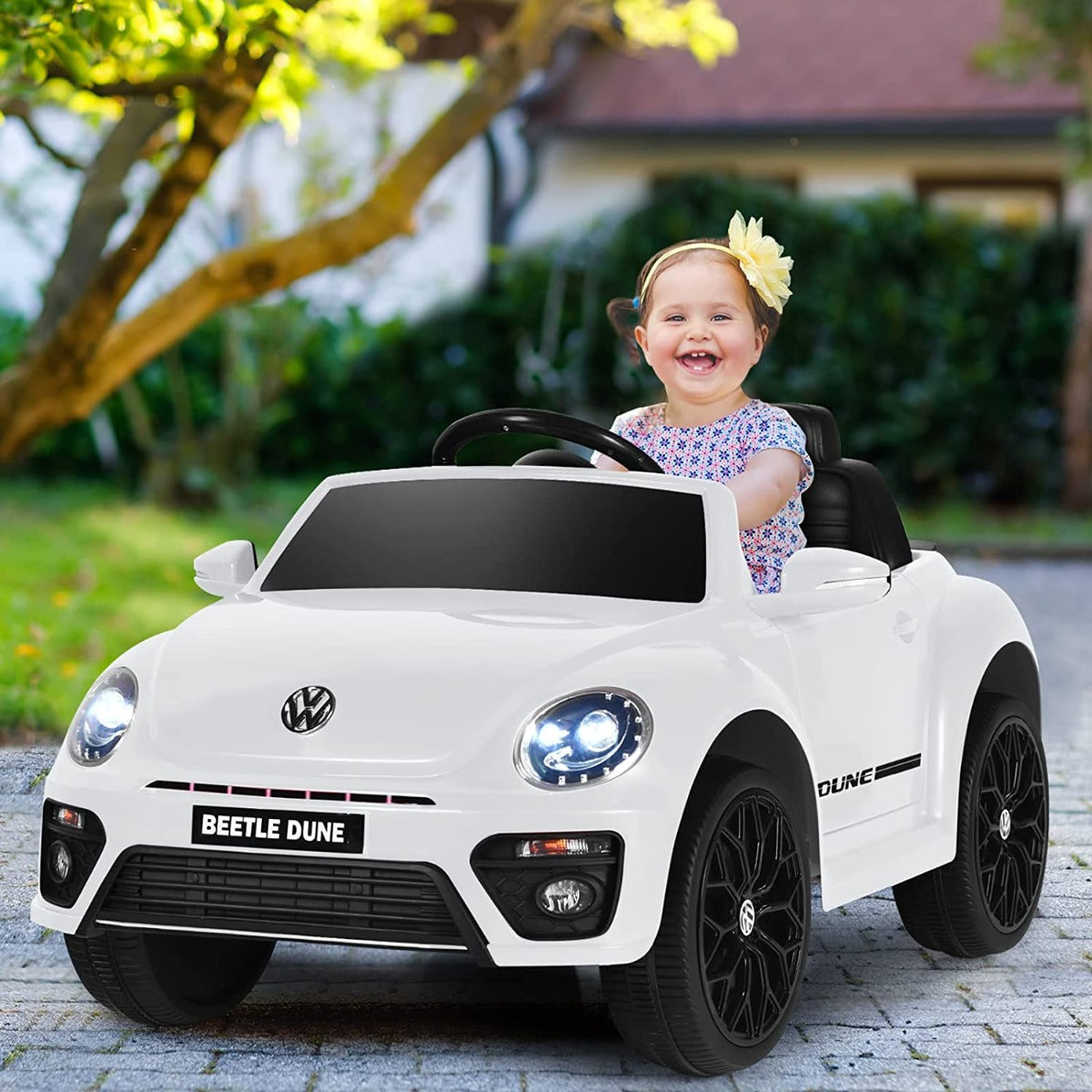 Volkswagen Beetle 6V Kids Electric Ride on Car White