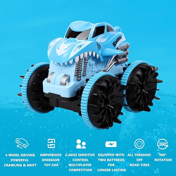 Remote Control Amphibious Shark Stunt Car