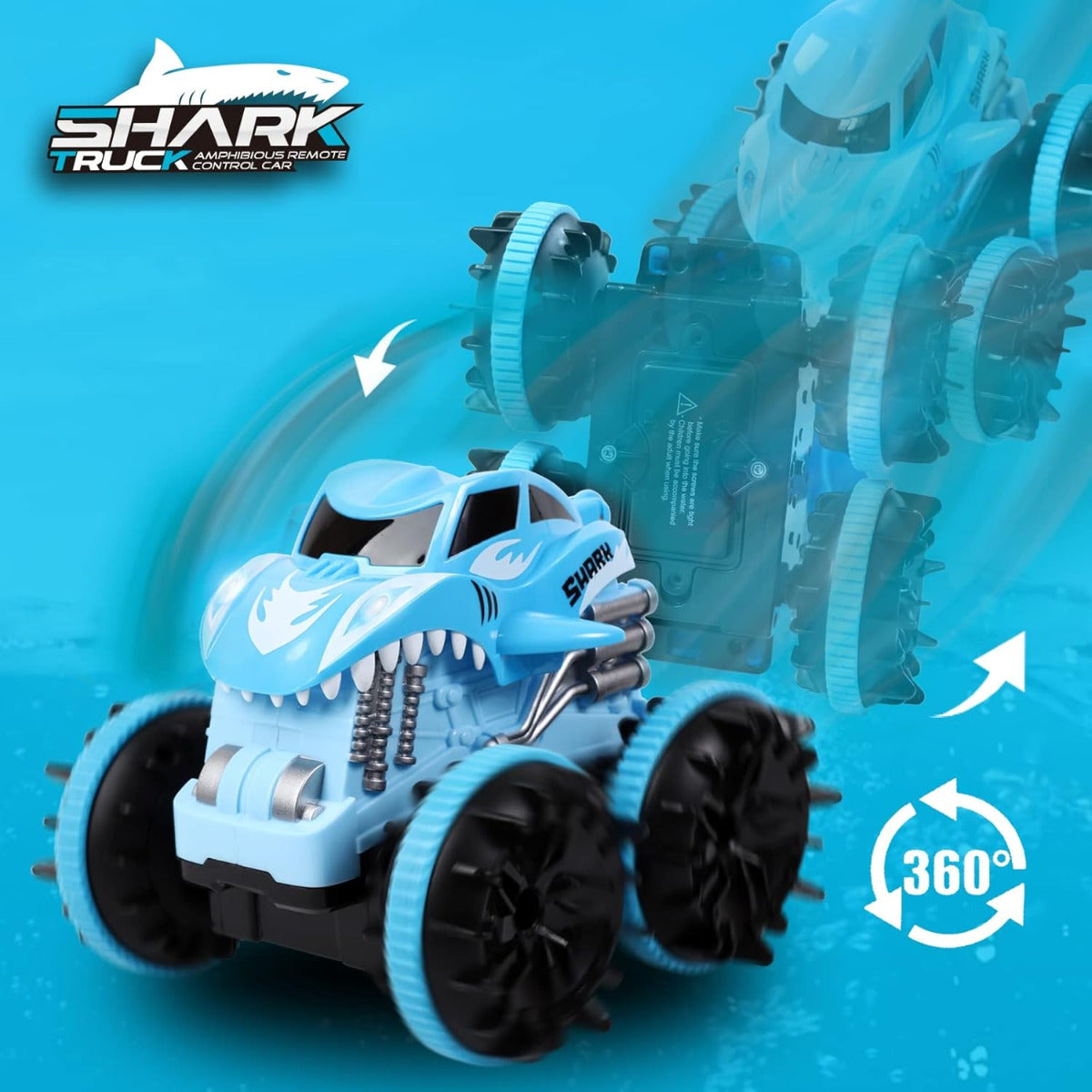 Remote Control Amphibious Shark Stunt Car