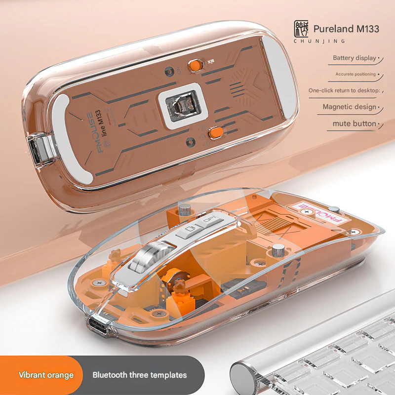 Wireless Bluetooth Transparent Mouse for Laptops