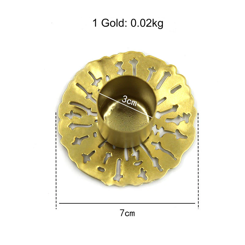 Geometric Metal Candle Holder - Hollow Pattern