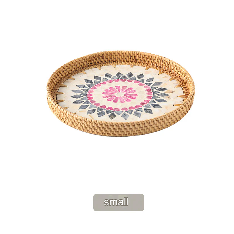 Handmade Rattan Shell Tray - Multi-Functional Fruit & Snack Storage