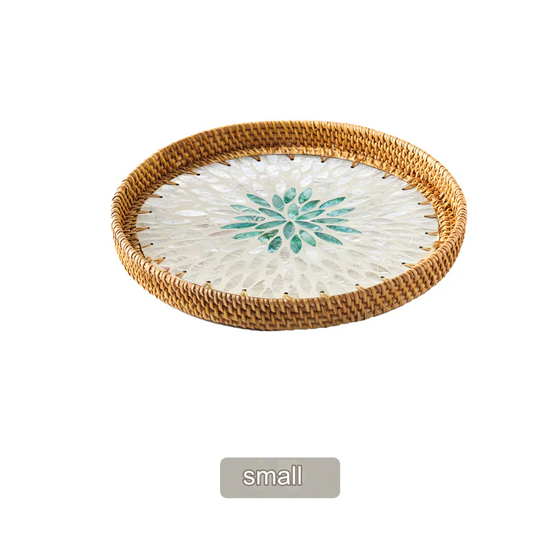 Handmade Rattan Shell Tray - Multi-Functional Fruit & Snack Storage