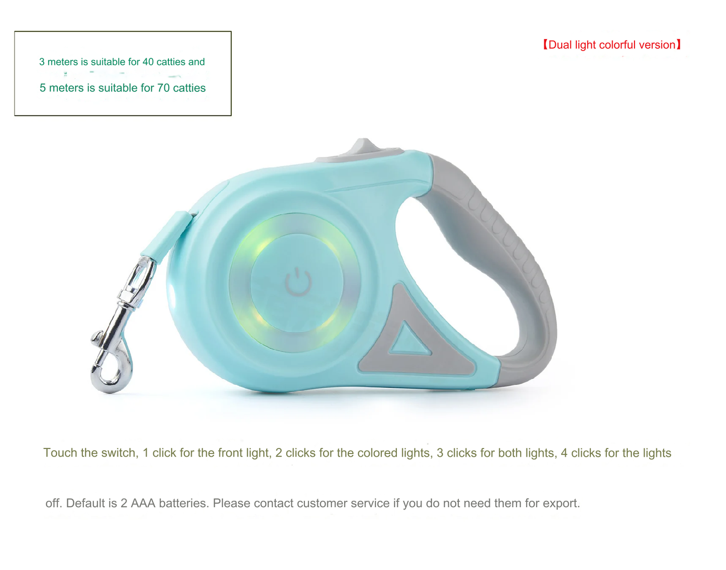 Retractable Two-Color Dog Leash – Stylish & Durable