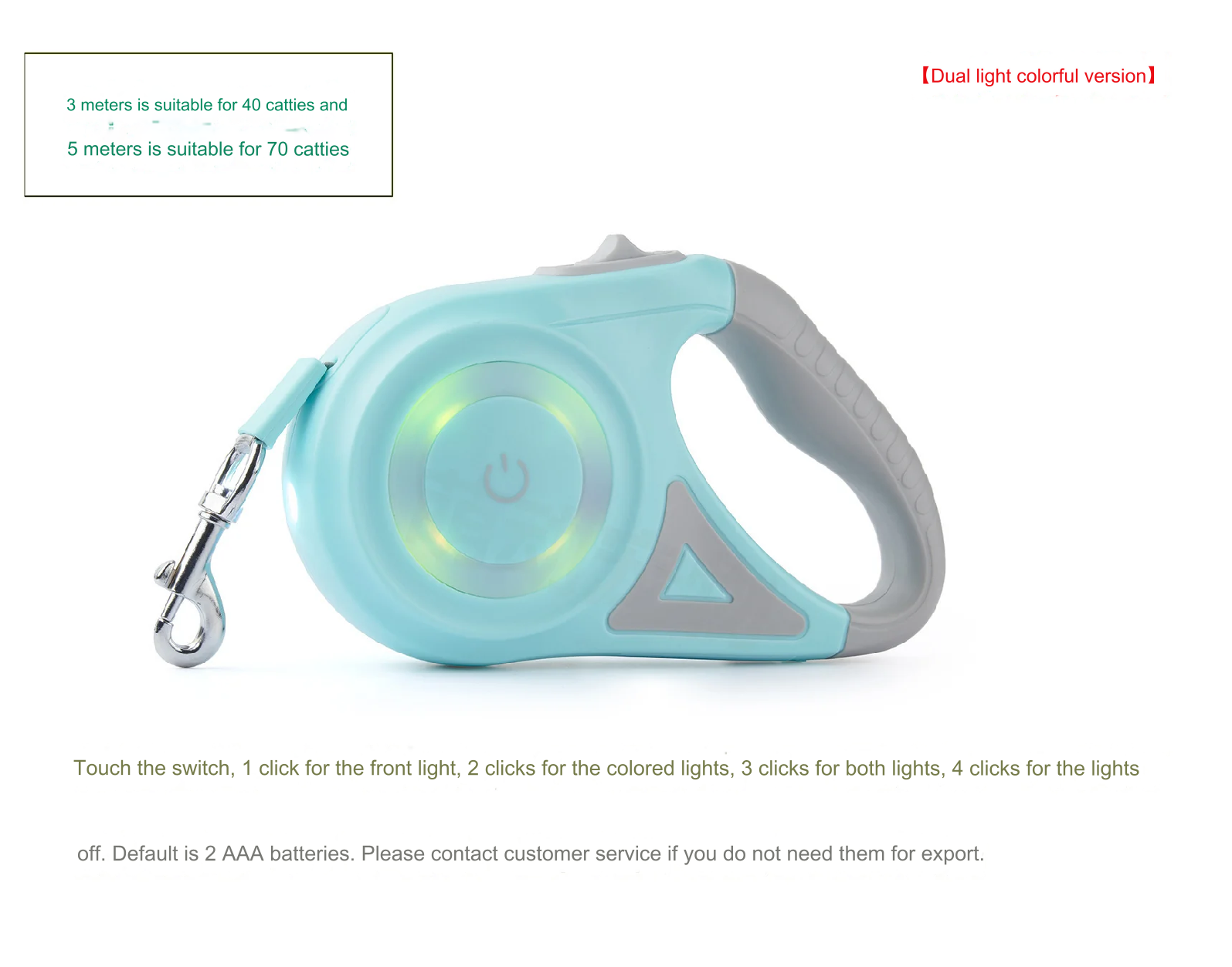 Retractable Two-Color Dog Leash – Stylish & Durable