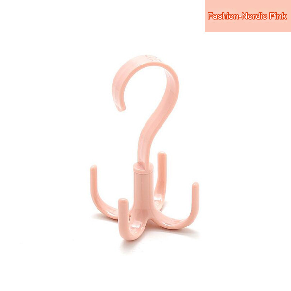 Set of 4 Rotatable 4-Claw Wall Hooks - Space-Saving Storage Rack
