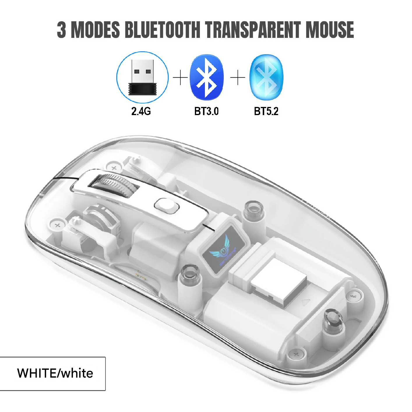 Wireless Bluetooth Optical Mouse - T7, Silent, Ergonomic