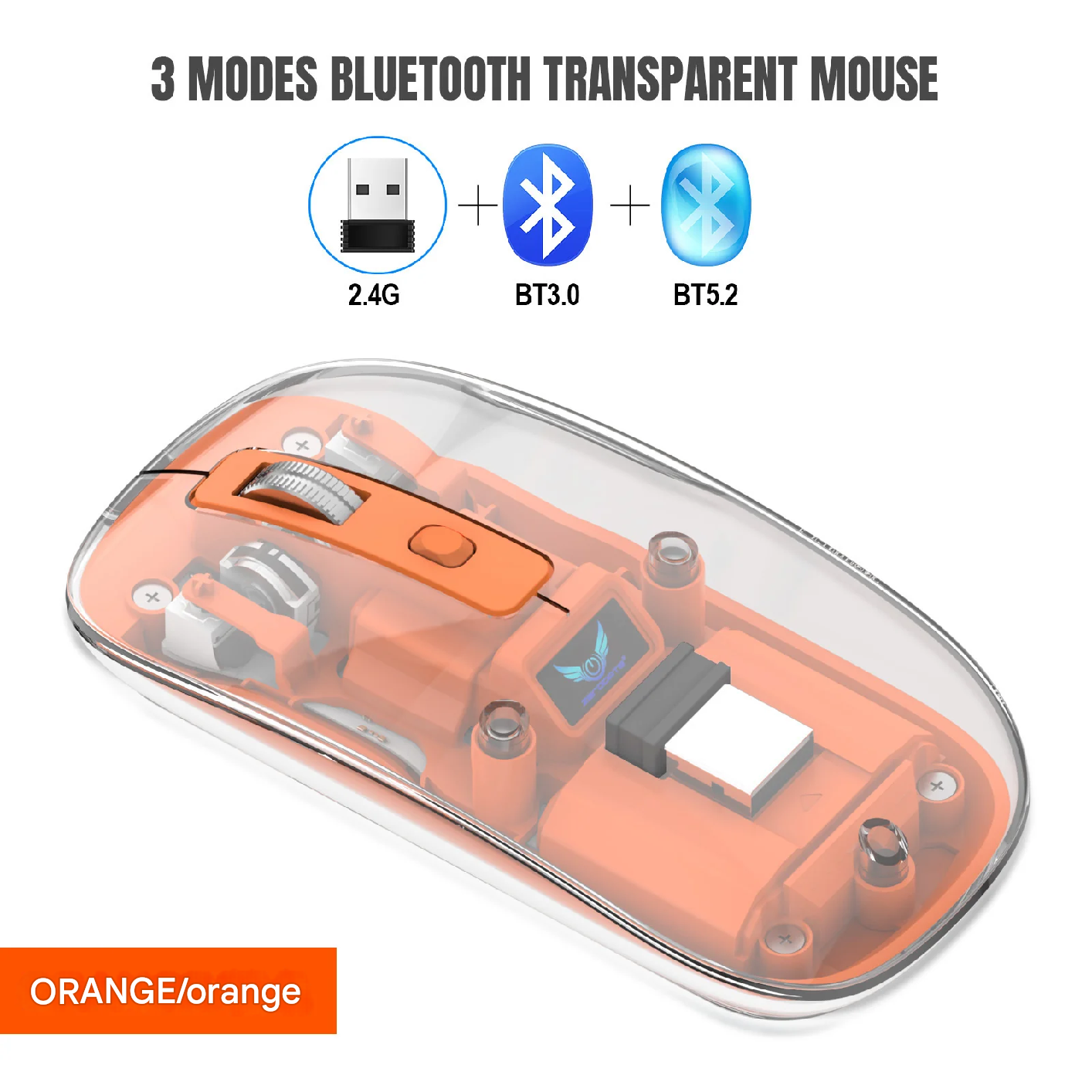 Wireless Bluetooth Optical Mouse - T7, Silent, Ergonomic