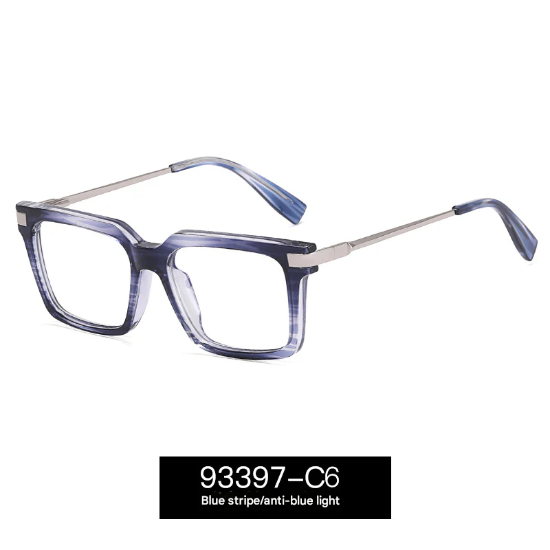 Men’s Retro Full Frame Blue Light Blocking Glasses – Metal Eyewear With Myopia-Ready