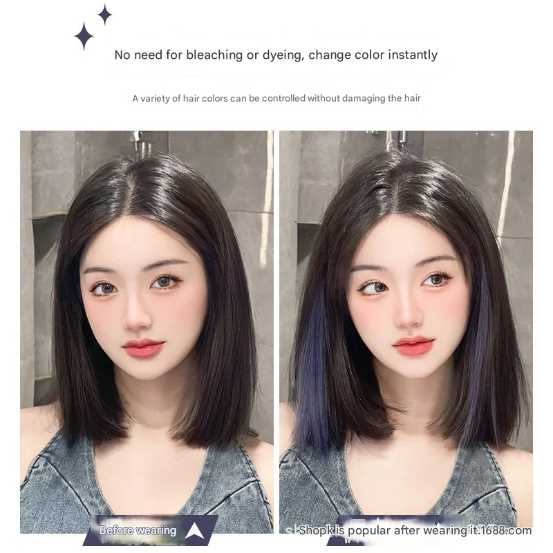 Invisible One-Piece Dyed Wig – Long Straight Realistic Hair Extension for Women - 55cm long