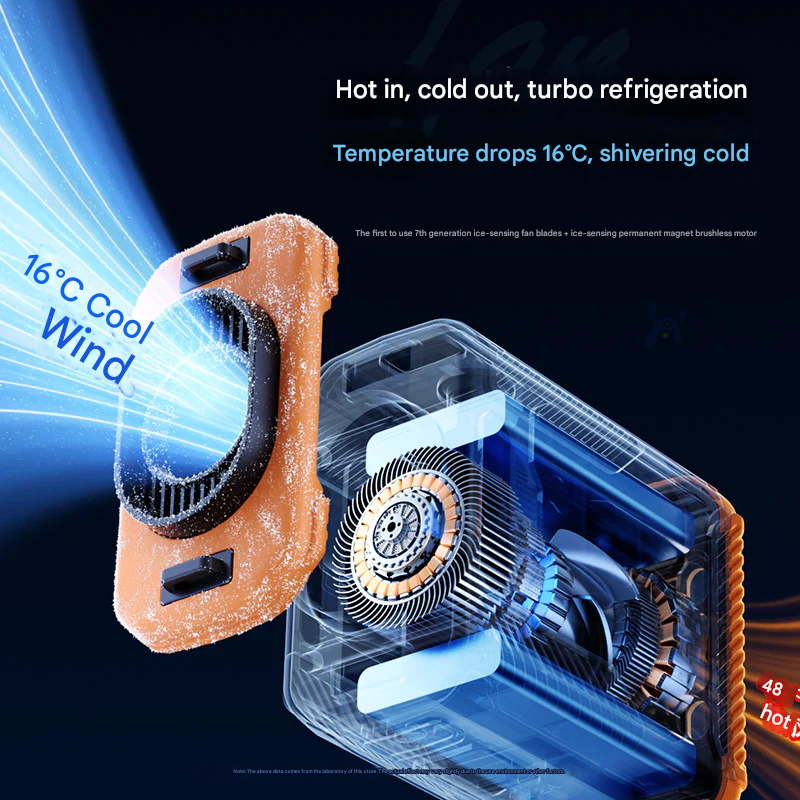 USB Rechargeable Waist Fan – Bladeless, High-Speed, 100-Gear Cooling Device