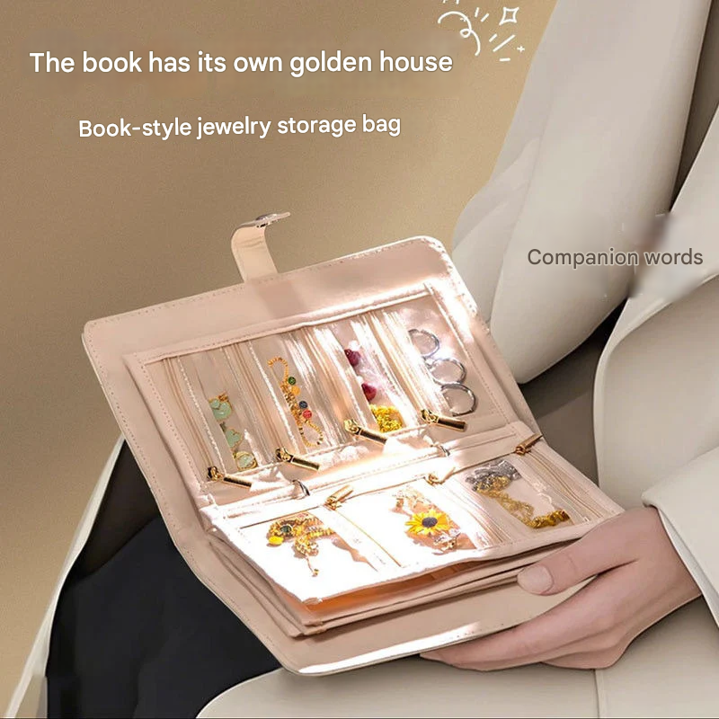 Anti-Oxidation Jewelry Travel Organizer Book – Velvet Clutch Case with 5 Pouch Pages