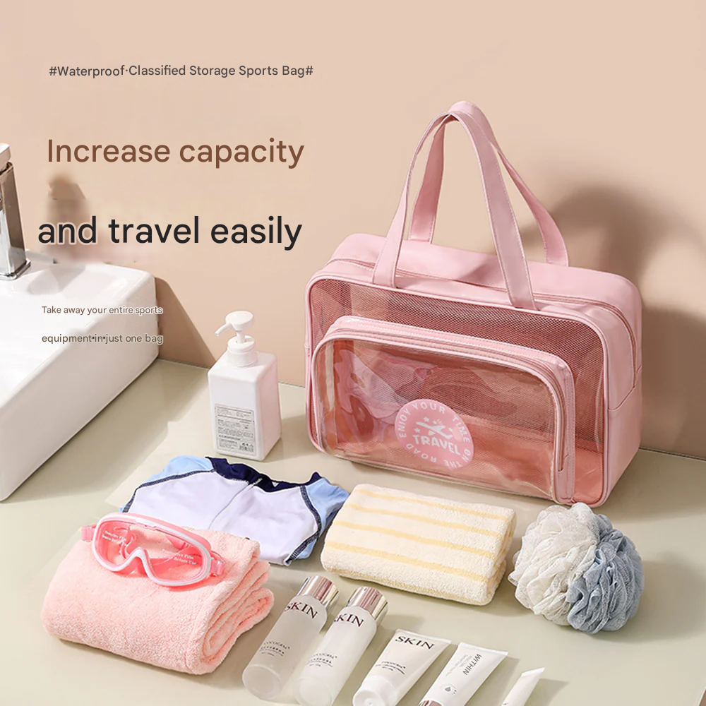 Waterproof Toiletry Bag – Large Capacity Travel Organizer with Wet & Dry Separation