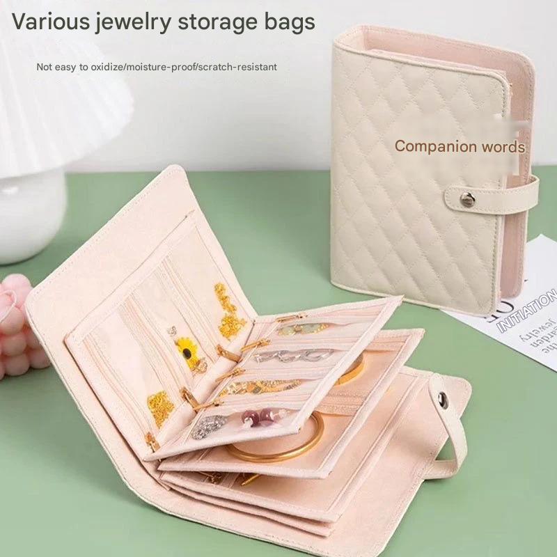 Anti-Oxidation Jewelry Travel Organizer Book – Velvet Clutch Case with 5 Pouch Pages