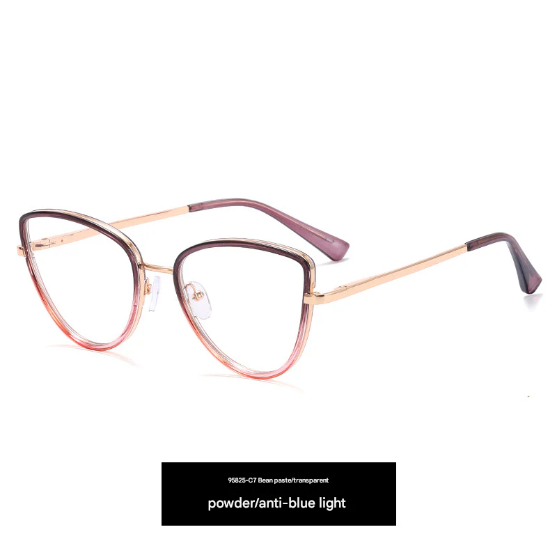 Round Blue Light Blocking Glasses for Women – Metal Myopia Frames