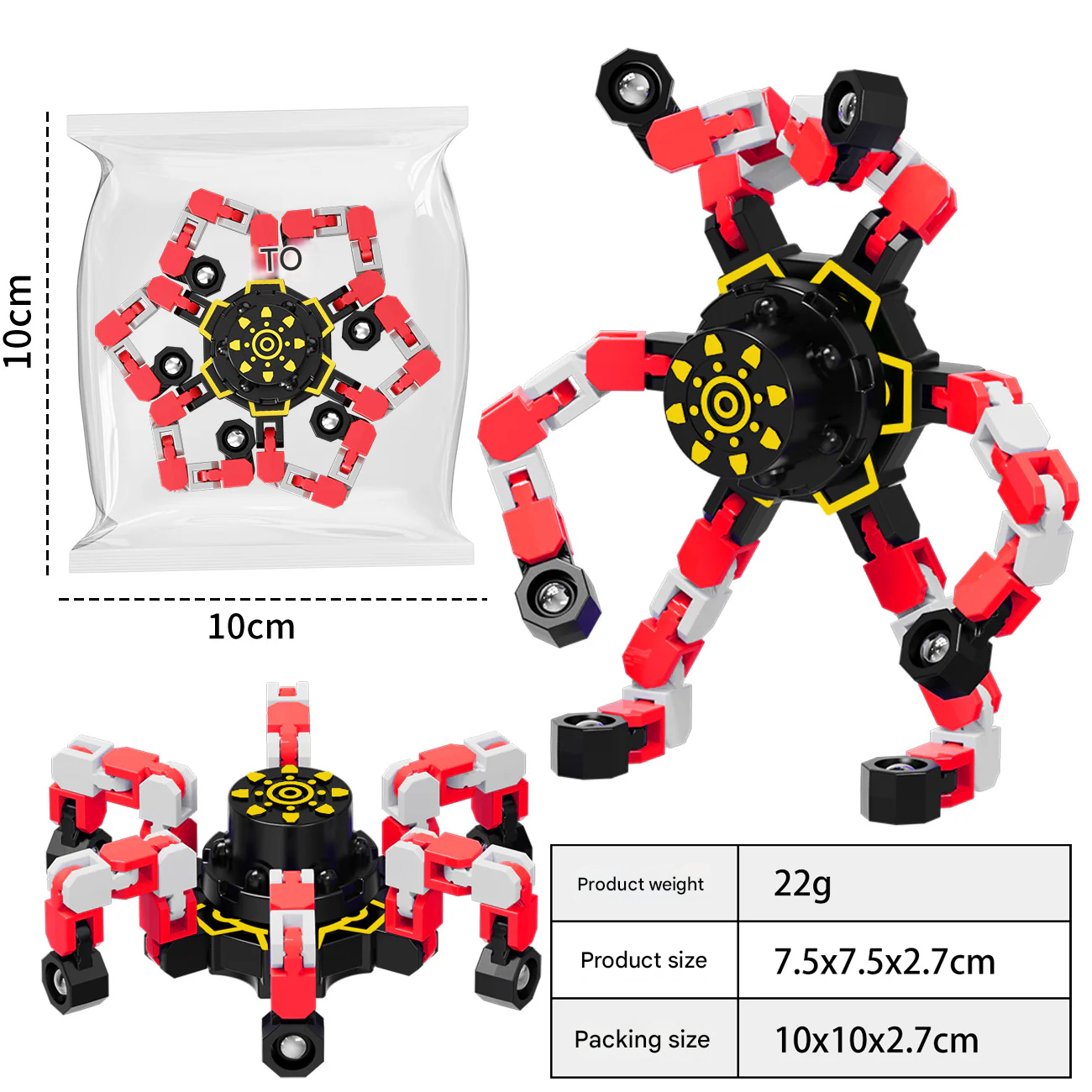 Luminous Mechanical Fidget Gyroscope Toy – ABS Finger Spinner with Steel Ball
