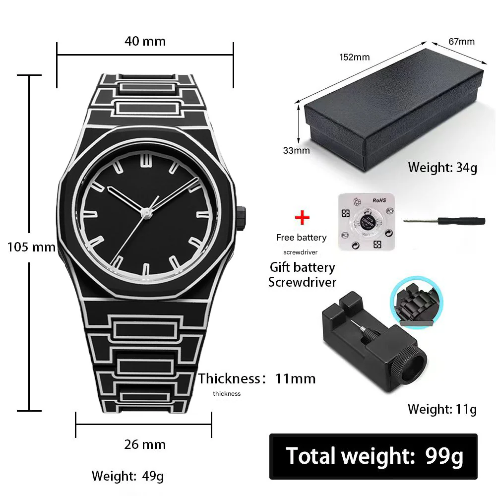 Men’s Sports Quartz Watch – Waterproof Large Dial Timepiece