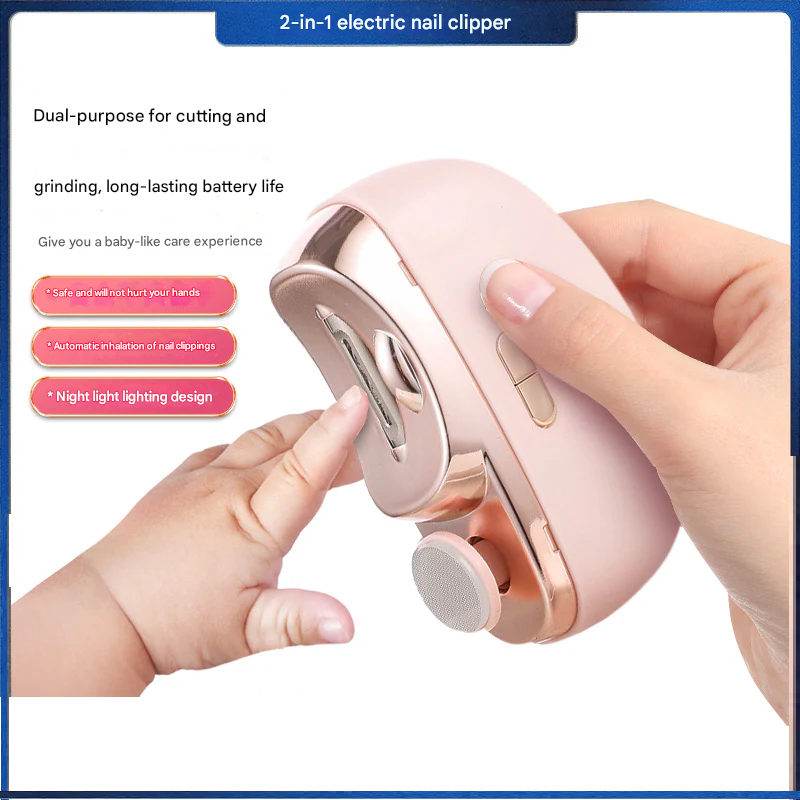 Electric Nail Clipper & Grinder – USB Rechargeable, Child-Safe