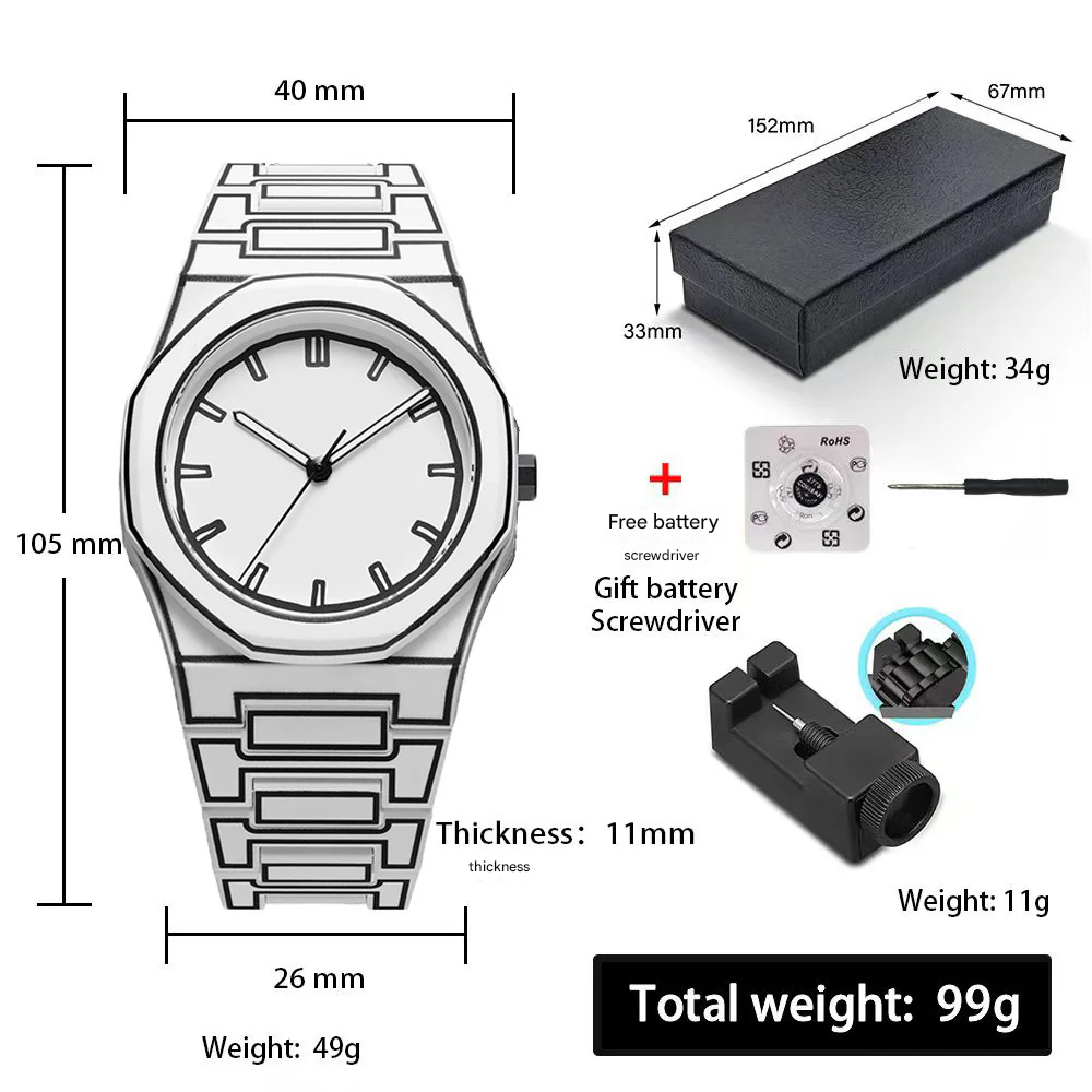 Men’s Sports Quartz Watch – Waterproof Large Dial Timepiece