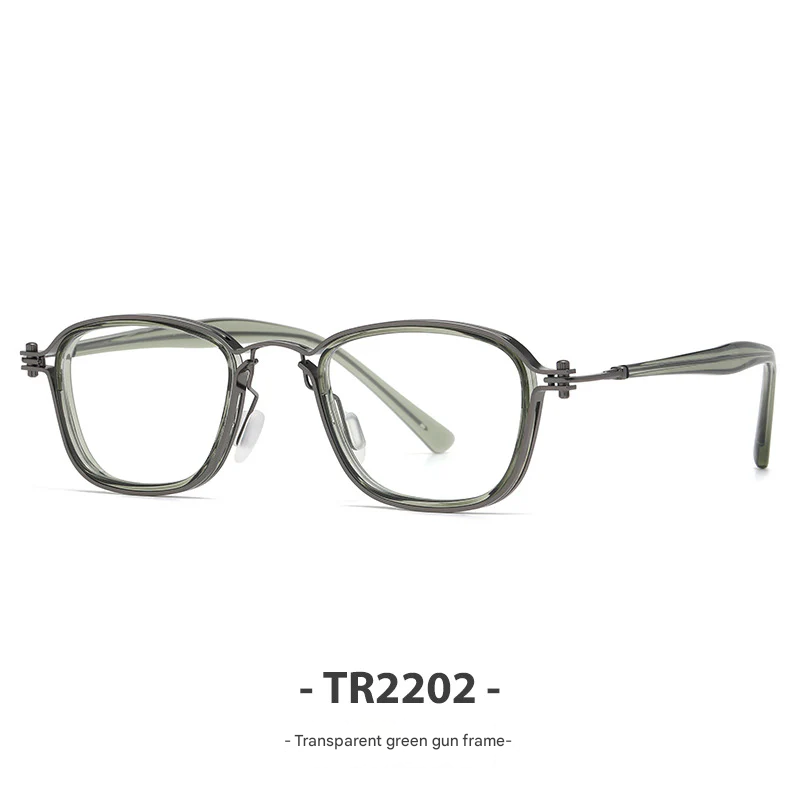 Retro Round-Square Anti-Blue Light Glasses Frame for Adults – TR90 + Metal Full Frame
