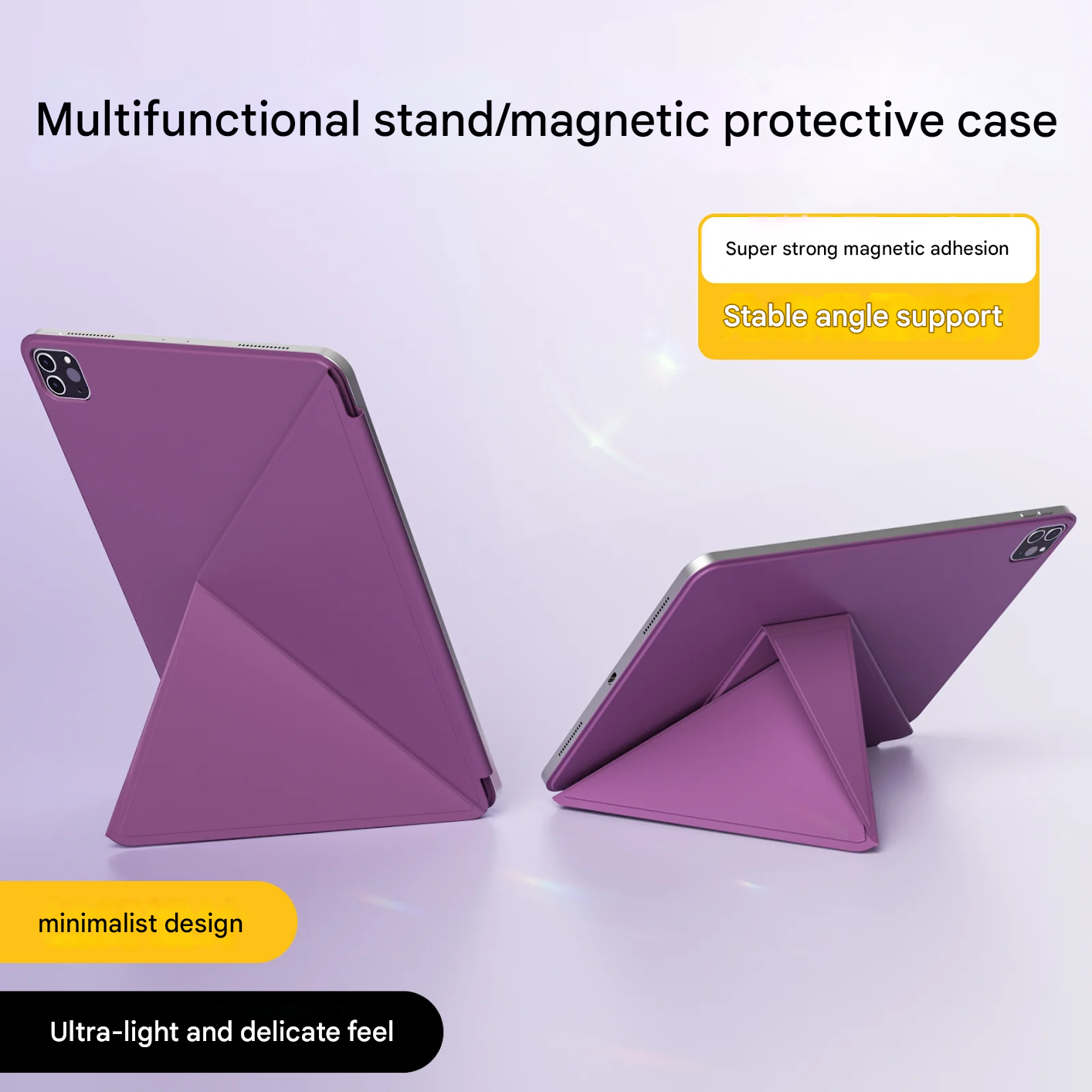 Magnetic iPad Case – K-Fold Stand Cover for iPad 10th Gen, Air, Mini, Pro (8.3"–13")