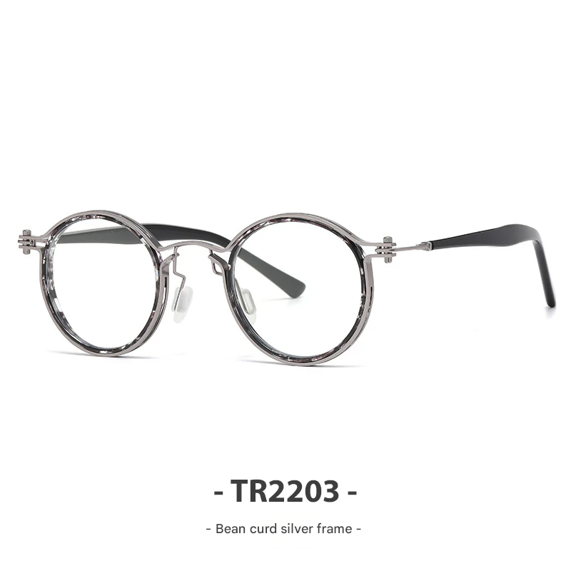 Retro Round-Square Anti-Blue Light Glasses Frame for Adults – TR90 + Metal Full Frame