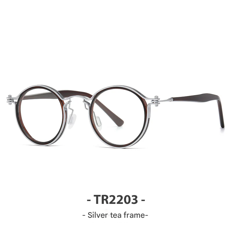 Retro Round-Square Anti-Blue Light Glasses Frame for Adults – TR90 + Metal Full Frame