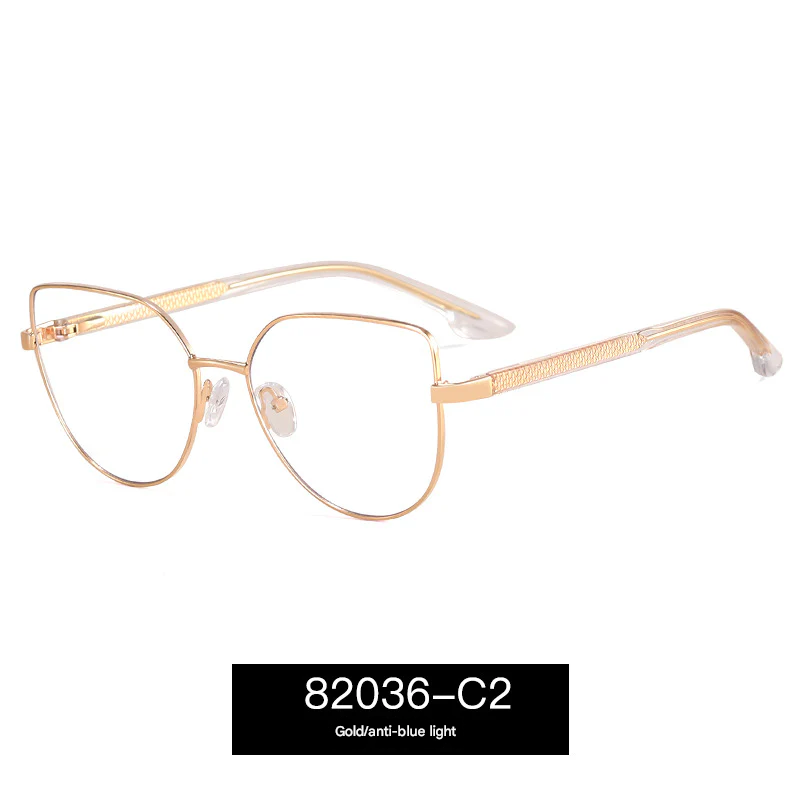 Women’s Ultra-Light Metal Butterfly Glasses Frame – Anti-Blue Light & UV Protection