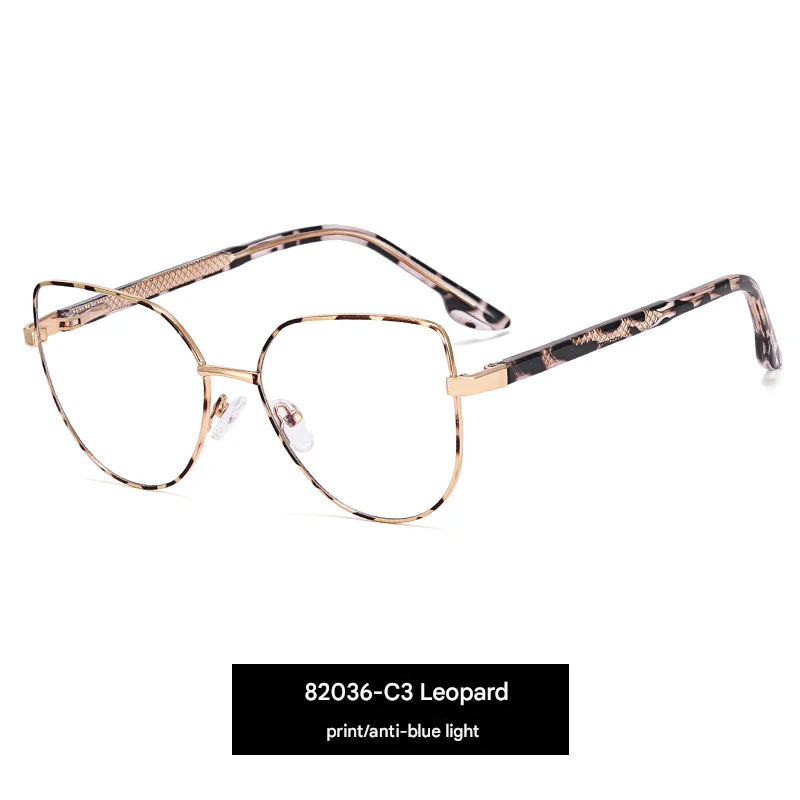Women’s Ultra-Light Metal Butterfly Glasses Frame – Anti-Blue Light & UV Protection