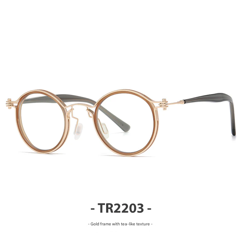 Retro Round-Square Anti-Blue Light Glasses Frame for Adults – TR90 + Metal Full Frame