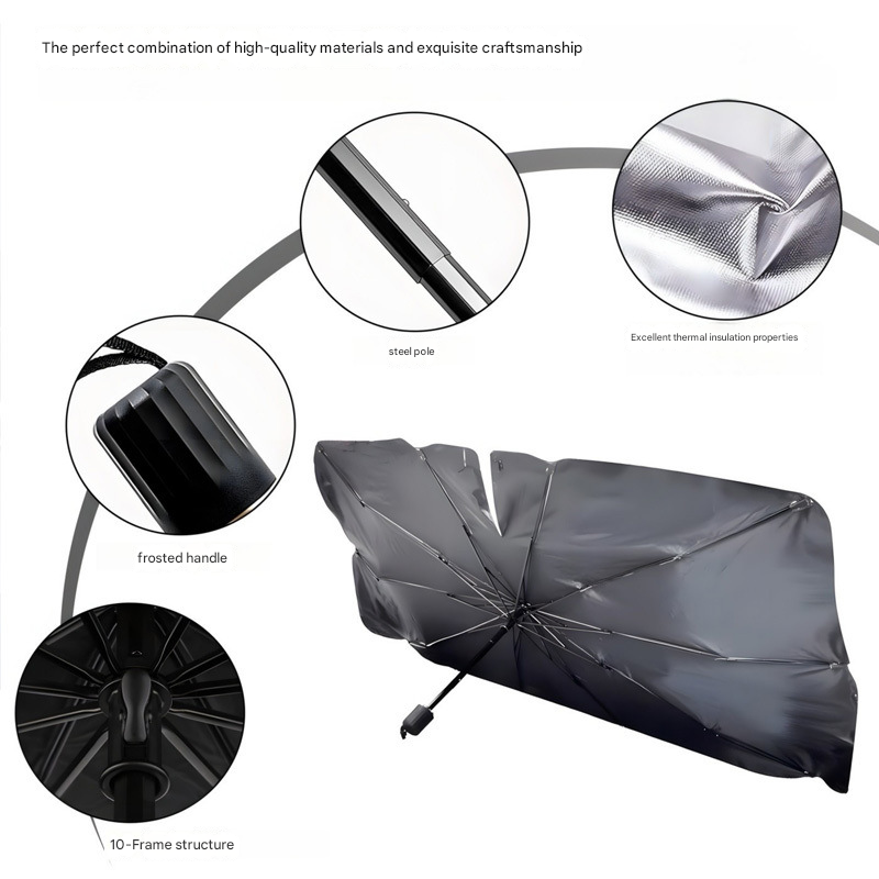 Car Windshield Sunshade – UV Protection Heat Insulation Front Shield (130×76cm)