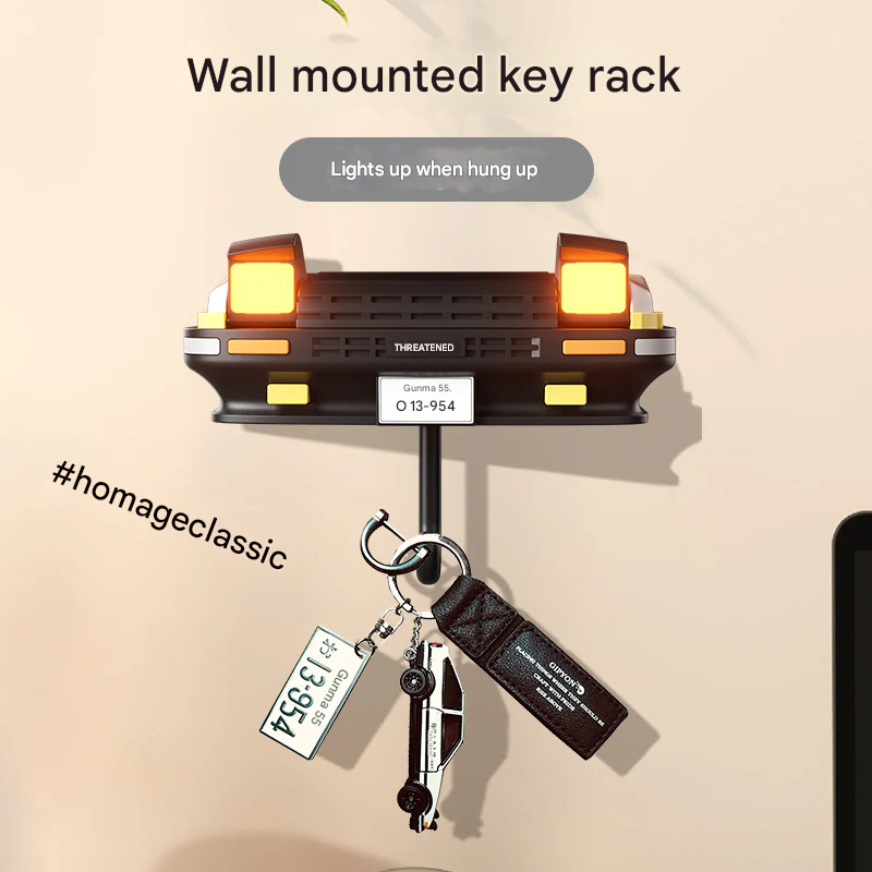 Miata-style Car Headlight Key Holder Hook – Adhesive Hook with LED Light