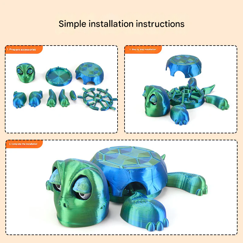 Funny 3D Printed Turtle Coaster – Abstract Desk Decor & Prank Ornament
