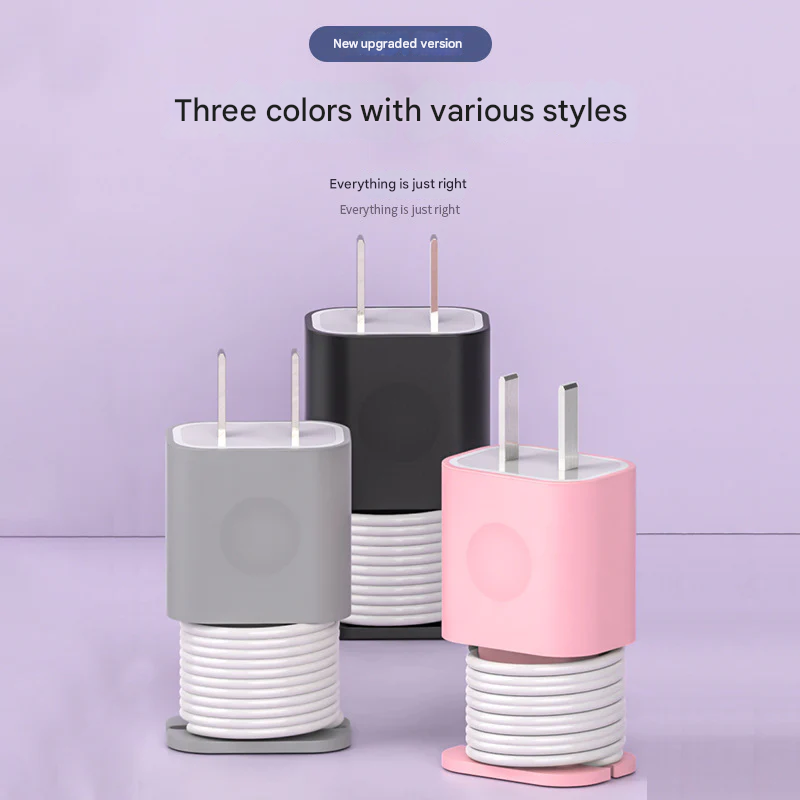 Universal Silicone Cable Winder Cover for Phone Chargers – Protective Cord Organizer