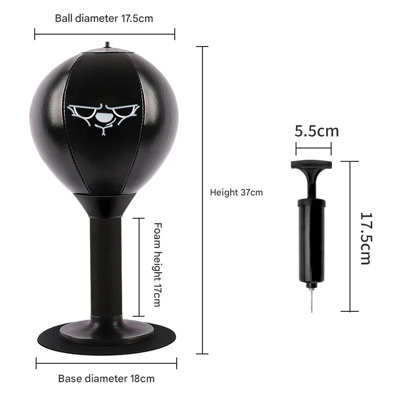 Desktop Boxing Speed Ball for Kids & Adults – PU Stress Relief Punching Ball with Suction Cup