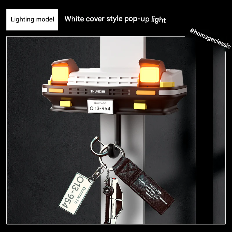 Miata-style Car Headlight Key Holder Hook – Adhesive Hook with LED Light