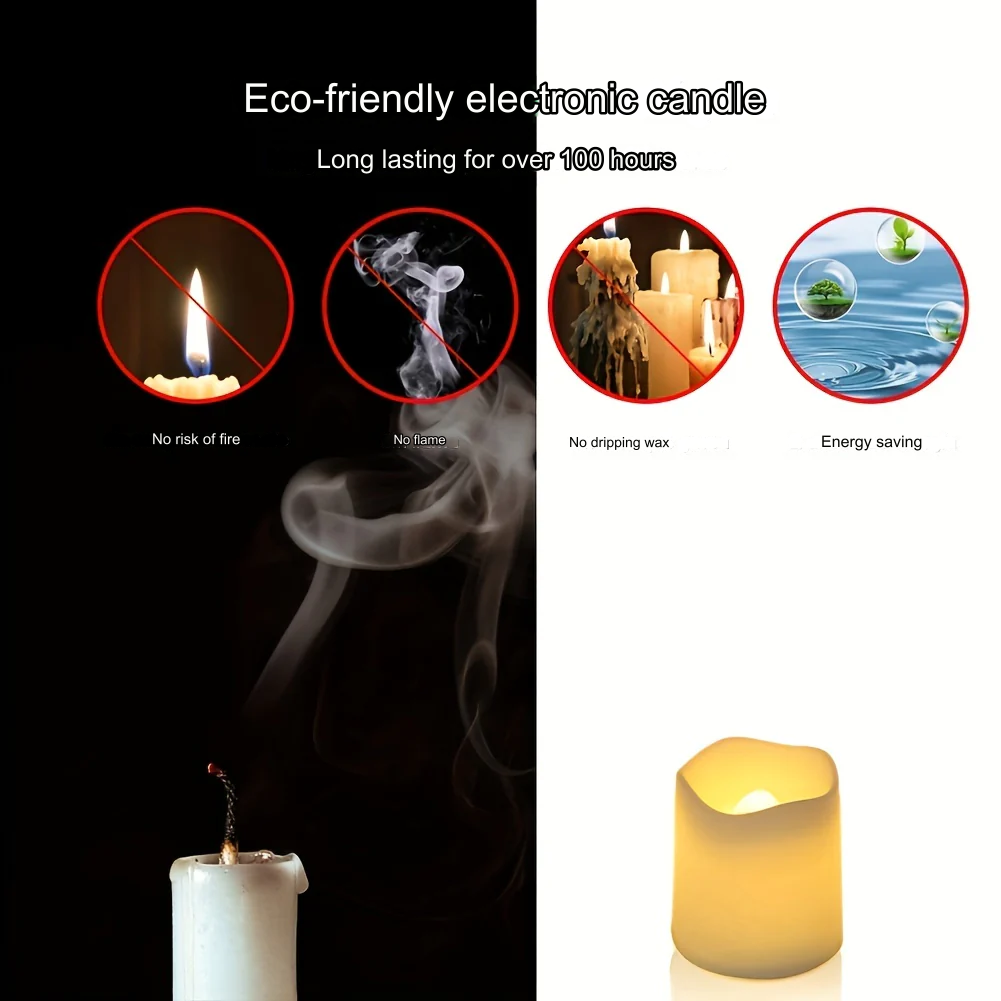 Flameless LED Candles Set – Battery-Operated, Flickering Lights for Weddings & Events