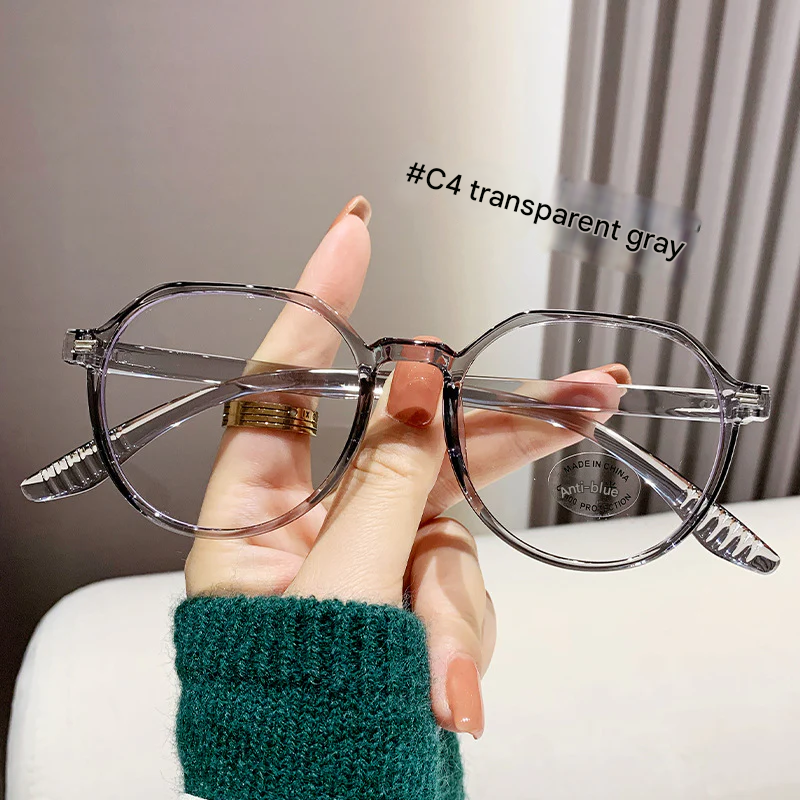 Oval Blue Light Glasses – Anti-Blue Light Flat Mirror Eyewear for Men & Women