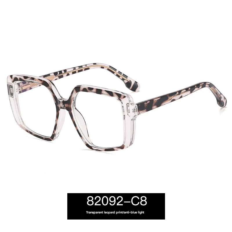Women's Box Frame Anti-Blue Light Glasses – Large Optical Eyewear | Myopia-Ready