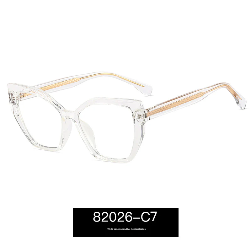 Box Frame Anti-Blue Light Glasses – Geometric Full Frame Flat Mirror Eyewear