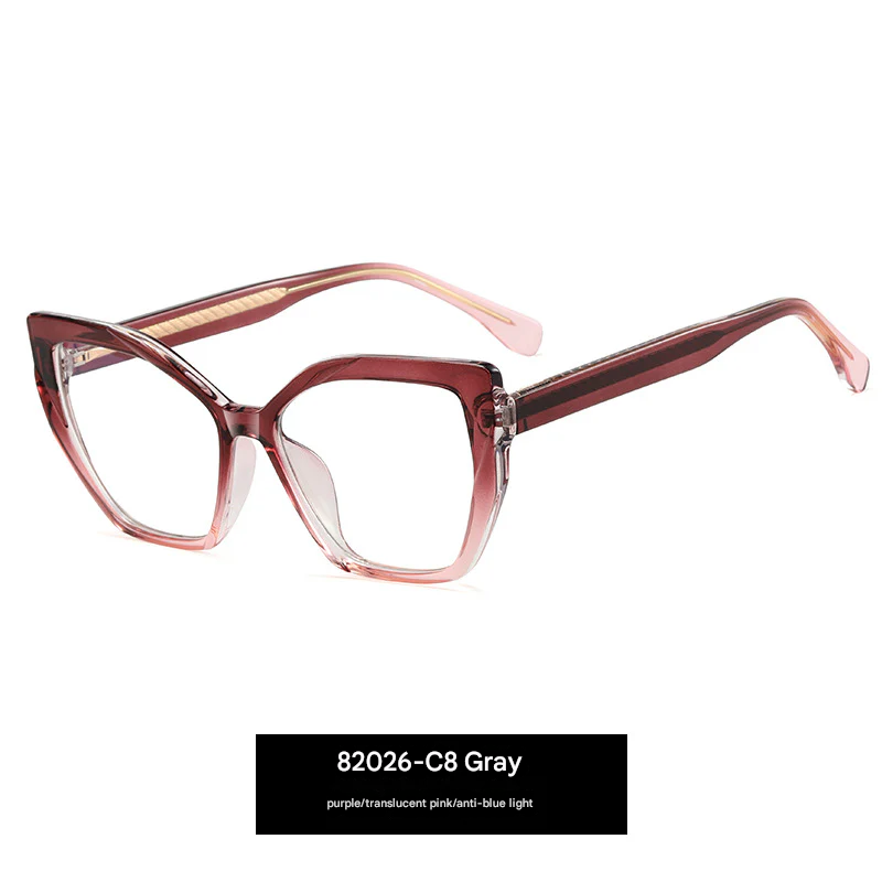 Box Frame Anti-Blue Light Glasses – Geometric Full Frame Flat Mirror Eyewear