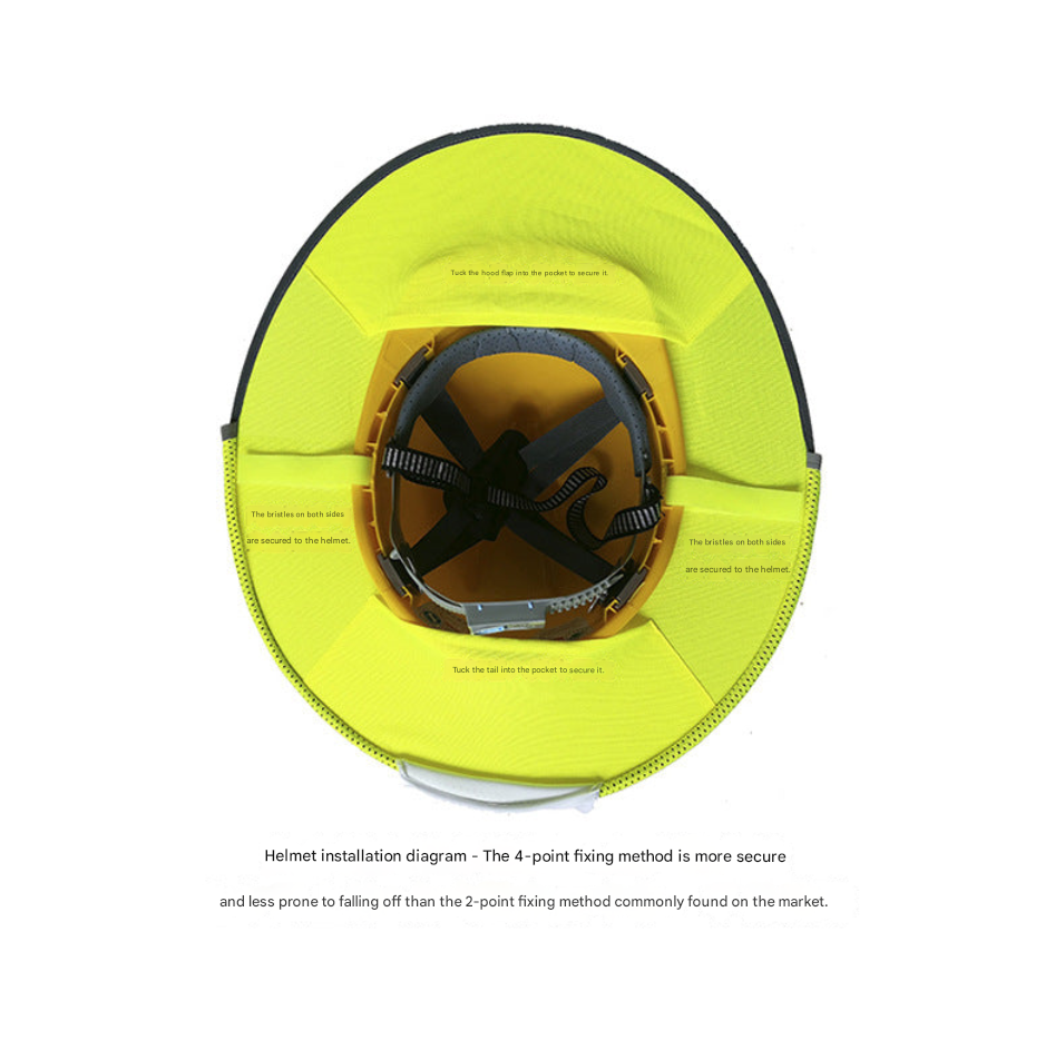 Safety Helmet Sunshade Curtain – Reflective UV Protection Hard Hat Cover for Construction & Outdoor Work