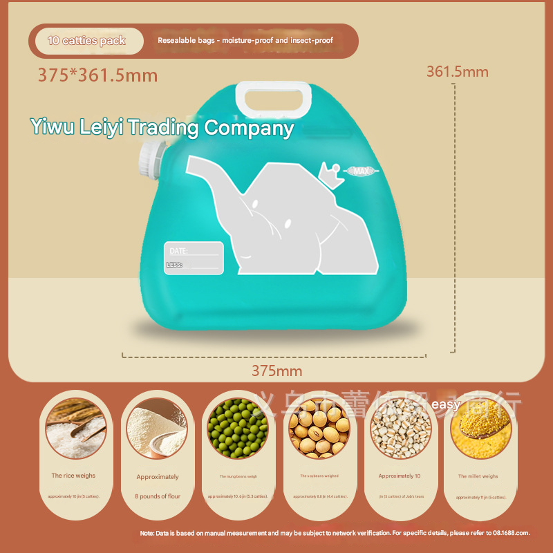 Airtight Food Storage Bag – Moisture-Proof Grain & Rice Container for Kitchen Organization