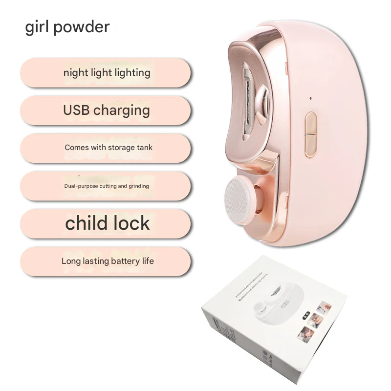 Electric Nail Clipper & Grinder – USB Rechargeable, Child-Safe