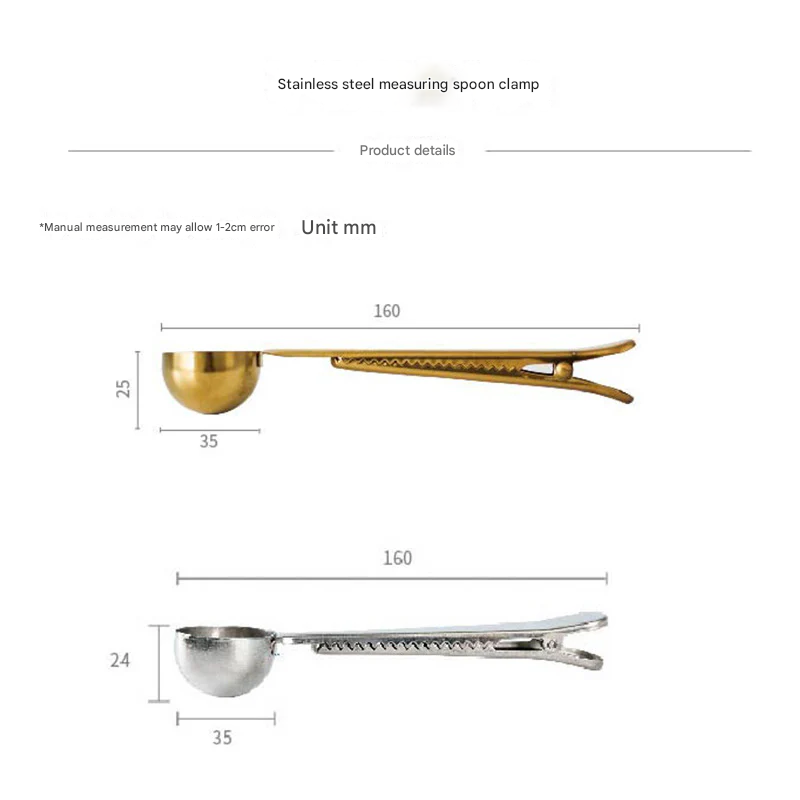 Stainless Steel Coffee Measuring Spoon with Bag Clip – 2-in-1 Coffee Scoop