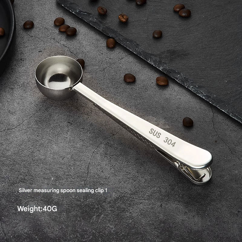 Stainless Steel Coffee Measuring Spoon with Bag Clip – 2-in-1 Coffee Scoop